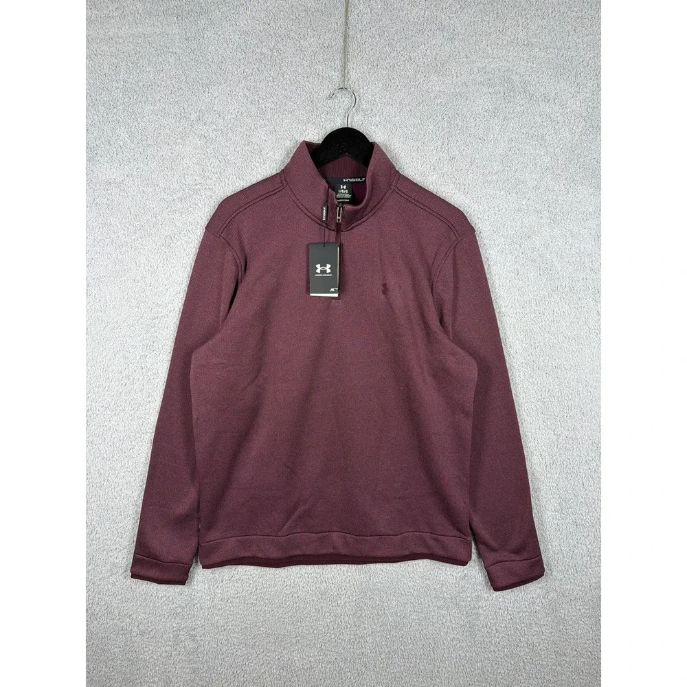 NEW Men's Under Armour Sweater Fleece 1/4 Zip Pullover Burgundy MSRP $75 Size L